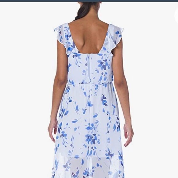 NINE WEST Floral Ruffle Faux Wrap Maxi Dress - Picture 10 of 12